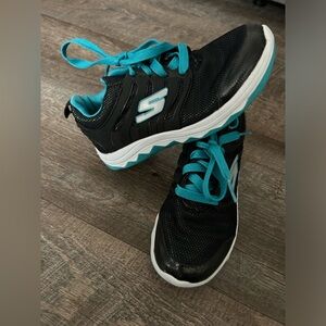Skechers Black and Teal Athletic Shoes size 13.5 c
